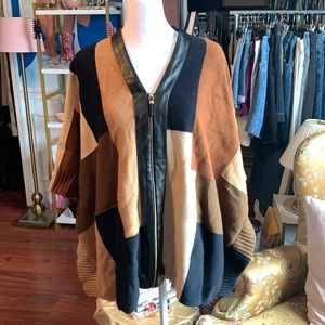 🤎Rafaella colorblock zip sweater